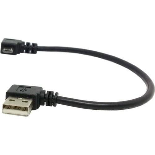 90 Degree Left Angled USB 2.0 Male to Left or Right Angled Micro USB 5Pin Male Cable 20cm for Mobile phone & tablet