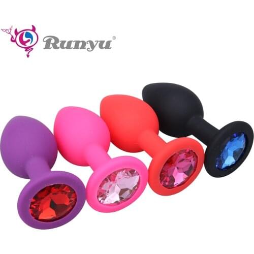 Small Medium Large Safe Silicone Butt Plug With Crystal Jewelry Anal Plug Vaginal Plug Anal Toys For Woman & Men