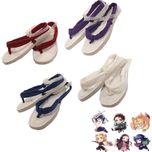 Anime Demon Slayer Kimetsu No Yaiba Cosplay Shoes Kamado Tanjirou Sandals Kamado Nezuko Geta Clogs Agatsuma Zenitsu Flip Flops