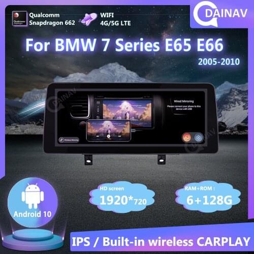 128GB 2 Din Stereo Receiver Car GPS Navigation Multimedia DVD player For BMW 7 Series E65 E66 2005-2010 Car Audio Radio Stereo