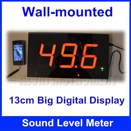 Free Shipping Wall-mounted Digital Sound Level Meter Wall hanging Noise Meter large screen display Restaurant Bar Indoor office