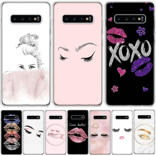 Eyelash Makeup Lip Phone Case For Samsung GalaxyA90 A71 A70 A51 A50 A41 A40 A30 A21 A10 A9 A8 A7 A6Plus M30S A20E A01 A10S A20S