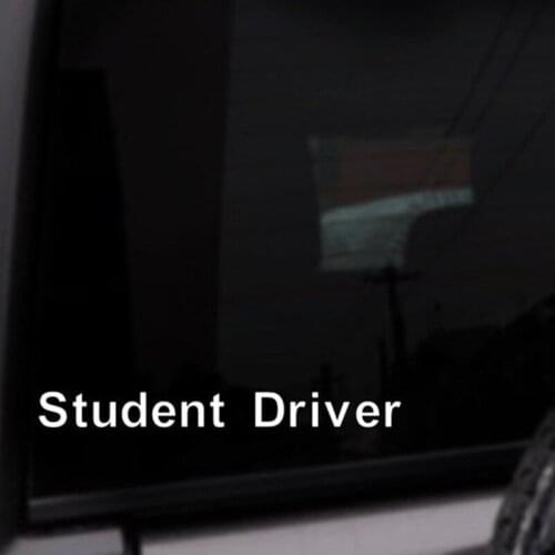 Black/Sliver Student Driver Learners Permit Car Sticker Small/Big Size Removable Waterproof Window Body Decal CL921
