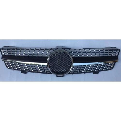 For Mercedes-Benz CLS W219 2005-2010 Car styling Middle grille Diamond Silver Black ABS plastic front bumper Center Grille