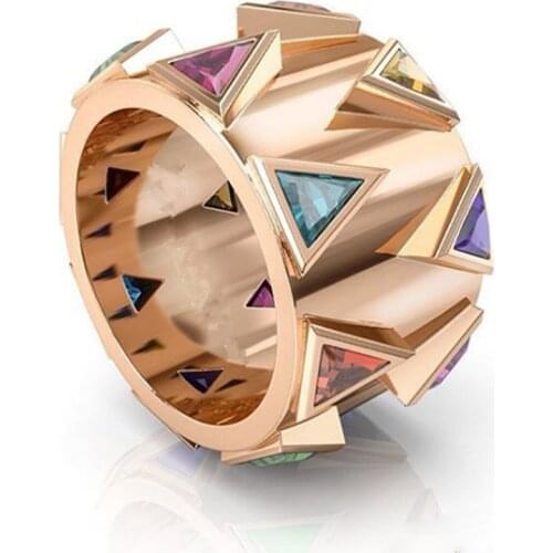 FFLACELL New Fashion Mens And Womens Austrian Crystal Rings Used For Banquets Anniversaries Jewelry Gifts