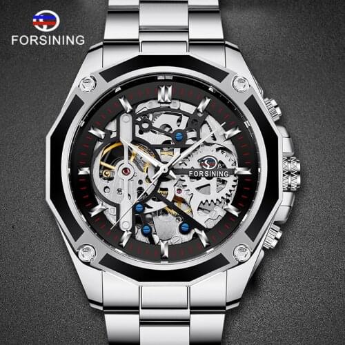 FORSINING Men Skeleton Automatic Mechanical Watch Skeleton Vintage Man Watch Mens Watch Top Brand Luxury