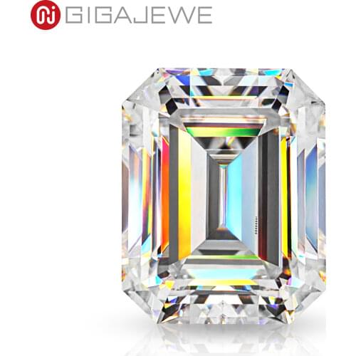 GIGAJEWE Hand-Cutting Emerald White TOP D VVS1 Moissanite Premium Gems Loose Diamond Test Passed Gemstone For Jewelry Making