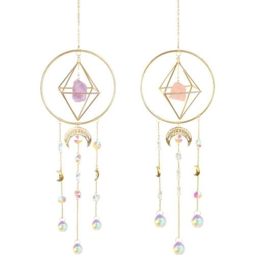 Crystal Wind Chimes For Bedroom Outdoor Garden Yard Lawn Deco Crystal Wind Chimes Suncatcher Rainbow Chaser Curtain Pendant Gift