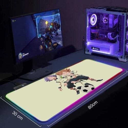 Inazuma Eleven Cool Mouse Pad Large Anime Mousepad RGB Computer Mouse Pad Gamer Mause Pad LED Backlit Mat Keyboard Desk Mat