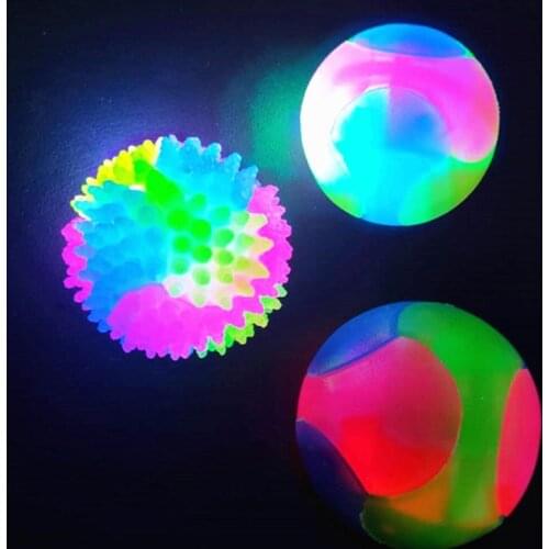 Dog Toys Bouncy Glitter Ball Pop LED Molar Ball Glowing Ball Pet Luminous Cat Toy Dogs Pets Accessories For Chihuahua Puppy Pupp