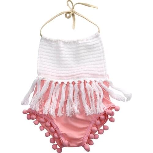 Summer Children Clothing Cute Newborn Infant Baby Girls Clothes Tassels Strap Bodysuit Jumpsuit Outfits