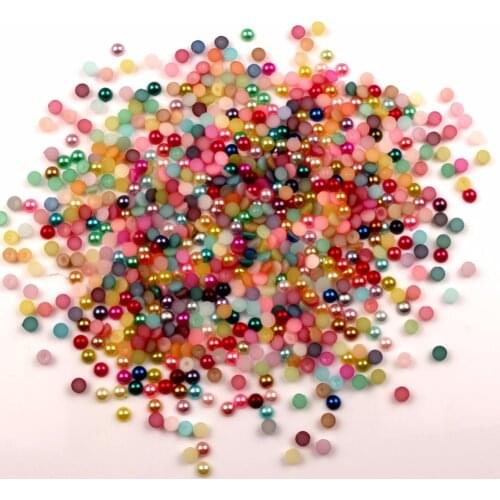 LF 2000Pcs 5mm Mixed Haft Round Pearl Decoration Craft Flatback Cabochon Embellishments For Scrapbooking Diy Accessories