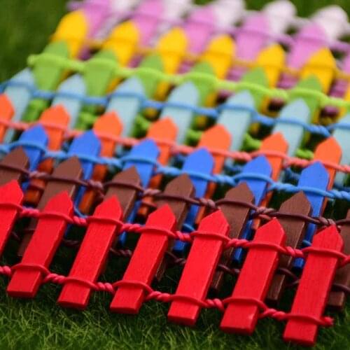 10pcs Mini Wood Fence DIY Fairy Garden Barrier Handmade Miniatures Figurines Wooden Decoration for Home Decor Pastoral Landscape