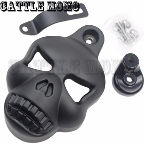 Black Chrome SKULL Motorbike HORN COVER For Harley Sportster Dyna Softail Glide Ultra Road King Classic Custom Horn Covers