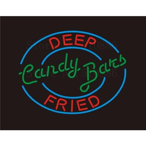 Custom NEON Sign Board Deep Fried Candy Bats Glass Tube Bar Club Pub Display Store Shop Light Signboard Signage Signs 17*14"