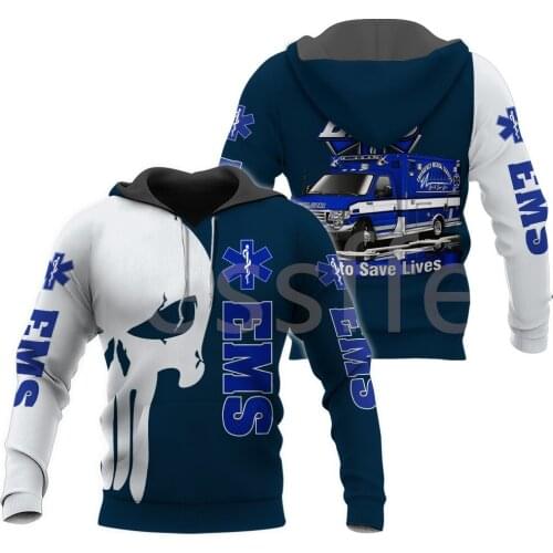 Tessffel Newest Emergency Medical Technician EMT EMS Paramedic Nurse NewFashion 3DPrinted Tracksuit Autumn Hoodies Men/Women C-4