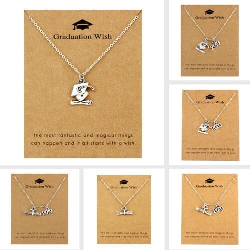Graduation Gift for School Leavers 2019 2020 Trencher Cap Square College Cap Diploma Senior Graduate Chokers Necklaces for Women