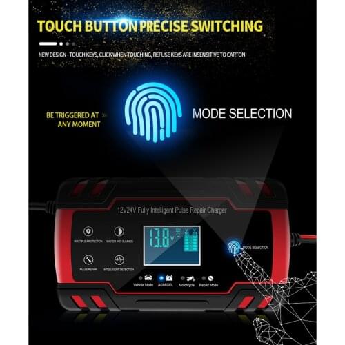 Fully-Automatic Smart Battery Charger 12V 8A 24V 4A Fast Charging for Car