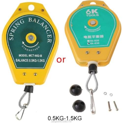 Durable Retractable Spring Balancer Steel Wire Rope Measuring Tool Hook Holder Hanging Assembly-line Fixtures JY20 21 Dropship