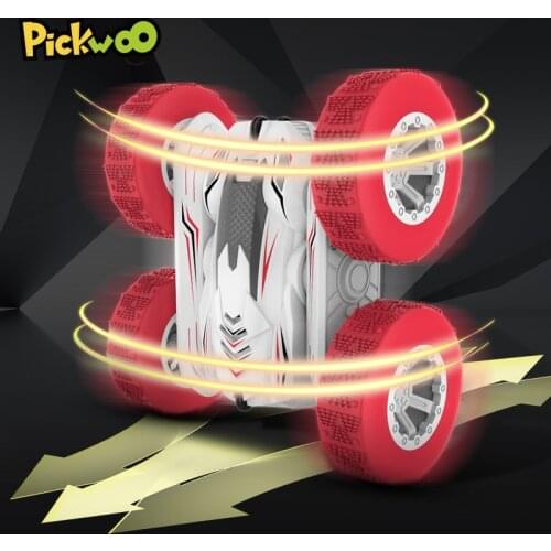 Pickwoo RC Stunt Remote Control Car Horizontal 360 Degree Roll Rotation Standing Double Sided Car Vehicle With Hollow Cup Motor