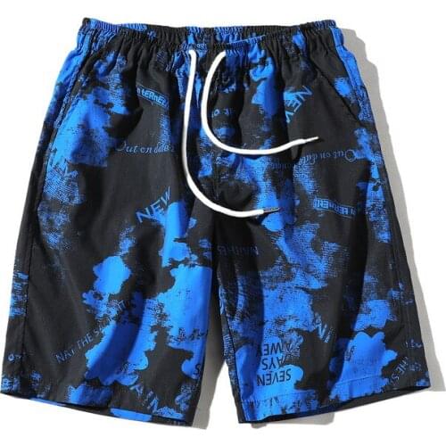 Summer fashion printing men shorts beach shorts big pants casual shorts fashion mid-waist drawstring men board shorts