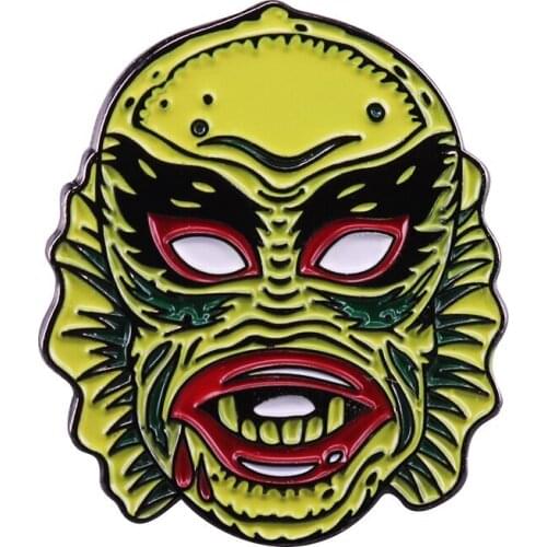 "Creature from the Black Lagoon pin classic movie monsters with lime green & red & black accents "