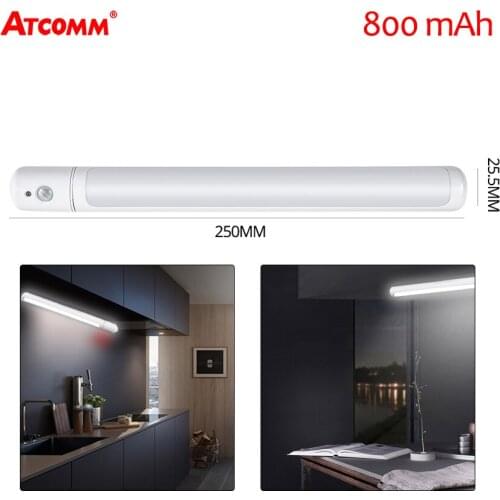 3 Modes USB Rechargeable LED Cabinet Lights With PIR Motion Sensor 800 mAh 25cm Angle Adjustable Kitchen Bedroom Night Lamp