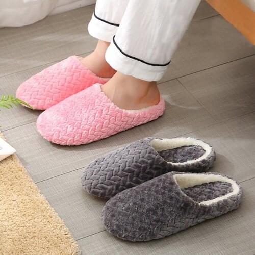 New Unisex Jacquard Cotton Slippers Soft Bottom Mute Non-Slip Suede Home Slippers For Men Women Pantuflas Mujer