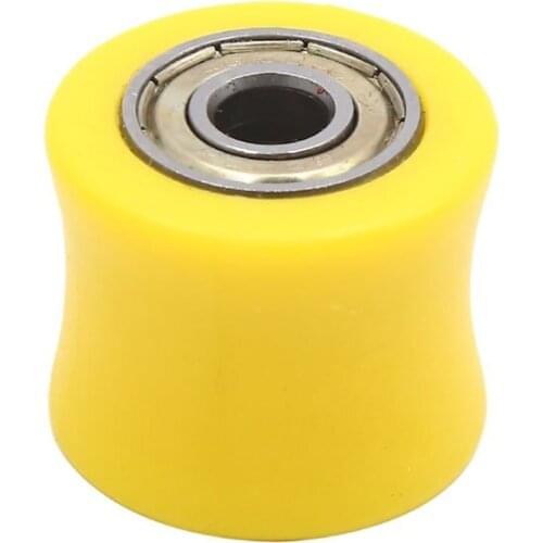 Uxcell a18012300ux0063 8mm Chain Roller Pulley Tensioner Wheel Guide Yellow for Motorcycle ATV Quad