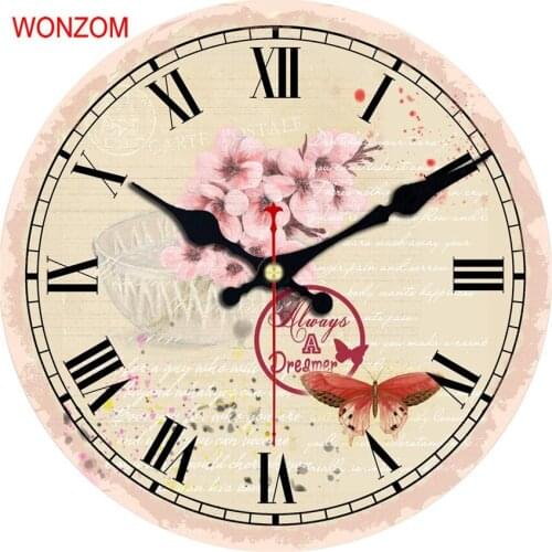 WONZOM Elegant Flower Design Large Wall Clock Silent Living Room Wall Decor Saat Home Decoration Watch Wall 2017 Reloj De Pared