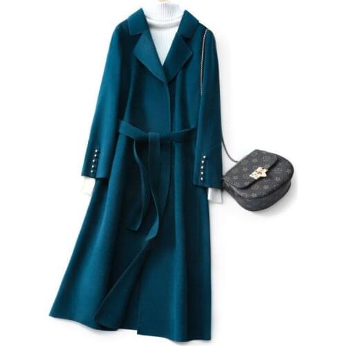 Woolen Coat Women Autumn Jackets 2021 New Woolen Jacket Women Clothing Long Slim Thick Warm Pakras Female Coats Black Fashion