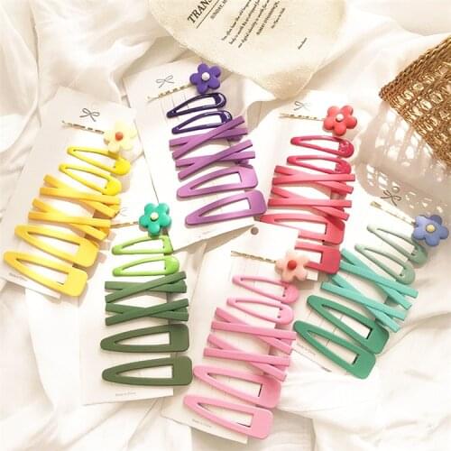 1set Lovely Flower Hair Pins Styling Hair Tools Women Chic Candy Color Hair Clips For Girls Children Headwear Hair Accessories