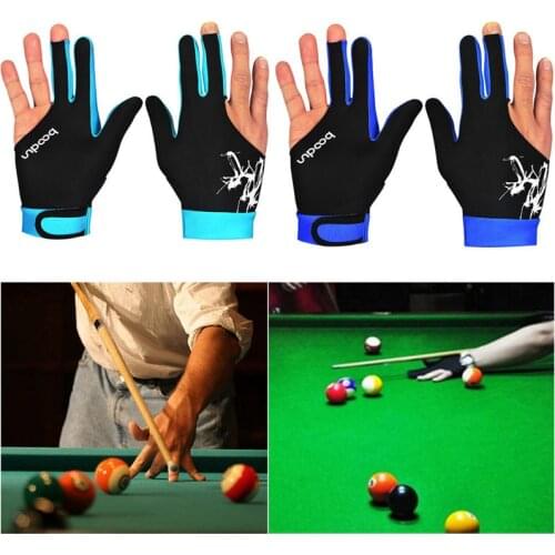 1Pcs Spandex Snooker Billiard Cue Glove Pool Left Hand Open Three Finger Accessory for Unisex Women and Men 5 Colors 7