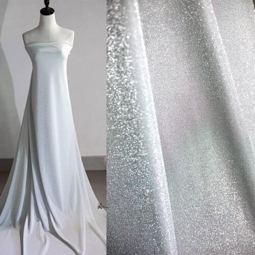 1Y/lot mercerized silk stretch velvet knit fabric for women dress skirt cloth material