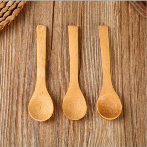 10pcs/Lot Chinese style 12.8cm Long Bamboo Spoon Dessert Teaspoon for Honey, Dinner and Snacks