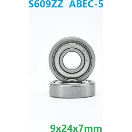 50pcs S609ZZ S609 ZZ ABEC-5 9x24x7 mm stainless steel bearing Deep Groove Ball bearing double shielded 9*24*7mm 609 609ZZ