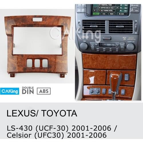 Car Fascia Radio Panel for Lexus LS-430 LS430 (UCF30) ; Toyota Celsior (UFC30) 2001-2006 Dash Kit Facia Plate Adapter Bezel Trim
