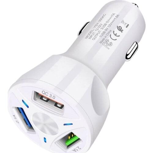 QC3.0 Fast Charge Car Charger 3USB Car Charger 5V/7A Multi-Port Car Charger One for Three 36W Car Charger