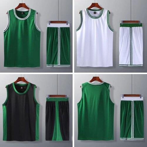 Men & Boys Basketball Sets , Can DIY Custom Basketball uniform, Youth College Athletes Wear Cheap Basketball Shirt Shorts Green