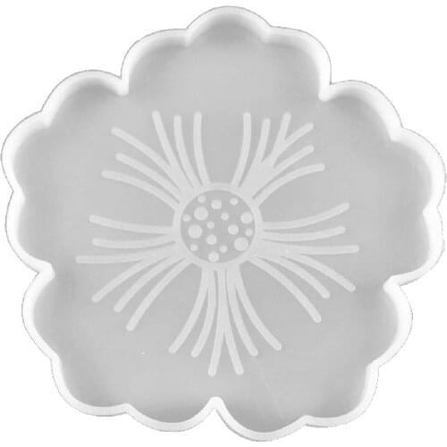 Large Flower Shape Resin Coaster Molds DIY Silicone Tray for fruit Cup Geode Agate Platter Epoxy Resin Molds Art Crafts W0YA