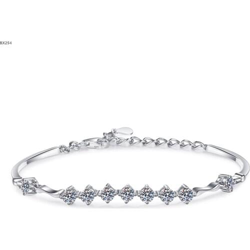 Passed Diamond Test Excellent Moissanite Bracelet 925 Sterling Silver Perfect Cut 1.35ct Gem Bracelet Women Jewelry Got Engaged