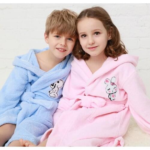 Children Bathrobes Kids Robes Cotton Boys Girls Robes Cartoon Animal Hooded Bath Robes Baby Girl Pajamas Kids Clothes