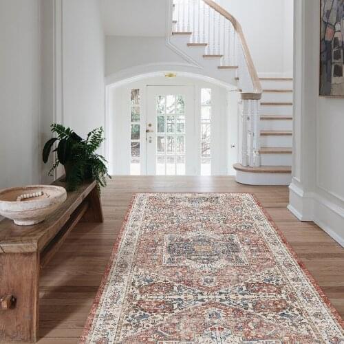 Long Persian Carpet Vintage Home Hallway Carpet Living Room Bedside Bedroom Area Rug Hotel Aisle Corridor Rug Entrance Anti-skid