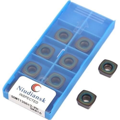 SDMT120512-PH SK816 Hardened Steel Carbide Insert SDMT150512-PH SK816 Milling Knife CNC Lathe Tool SDMT Color Blade Turning Tool