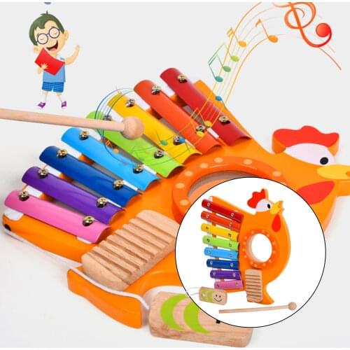8 Note Xylophone Wood Percussion Instrument Piano Glockenspiel Educational Learning Development Training Musical Toys for Kid
