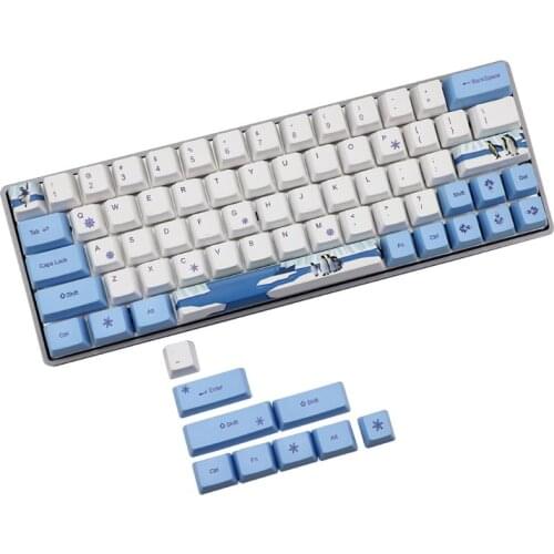 Penguin Dye-Sublimation Mechanical Keyboard Cute Keycaps PBT OEM Profile Keycap For GH60 GK61 GK64 Keyboard