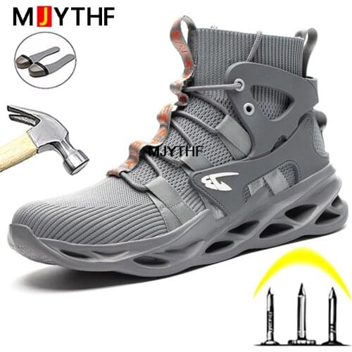 Fashion Safety Shoes Men Boots Anti-smash And Anti-puncture Work Sneakers Men Steel Toe Shoes 2021 New Indestructible Shoes 50