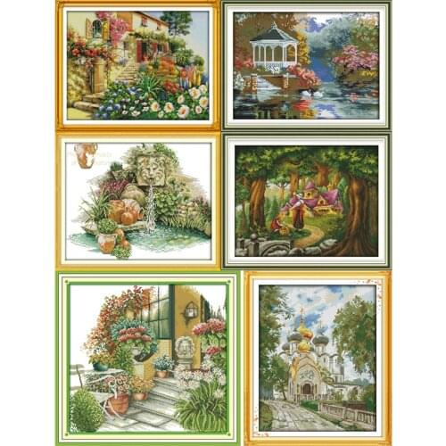 Joy Sunday Beautiful view Series Counted Cross Stitch kits DIY Handwork 14CT and 11CT For Embroidery Home Decor Needlework