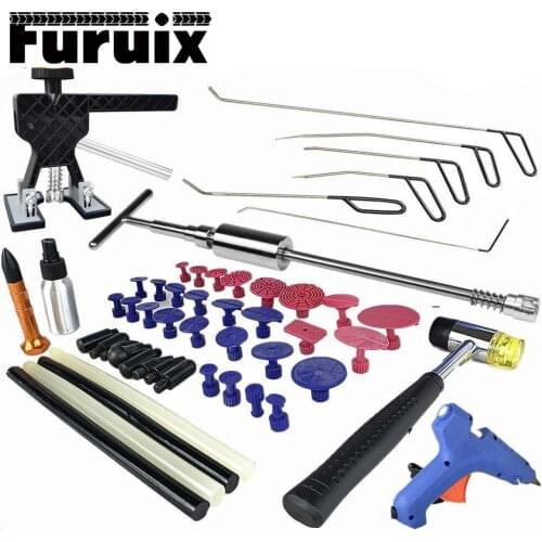 Rods Kits Paintless Dent Repair Removal Puller Tools Push Rods Spring Steel Tail Set Car Dent Hand Tools Set