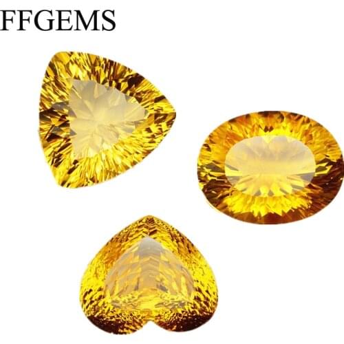 Real Citrine Big Loose Gemstone Birdnest concave brilliant cut Women For Silver Gold Ring Mounting Fine Jewelry Women Party Gift